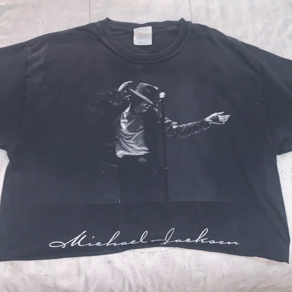 Black & White Michael Jackson Crop top | Wmns Adult Large